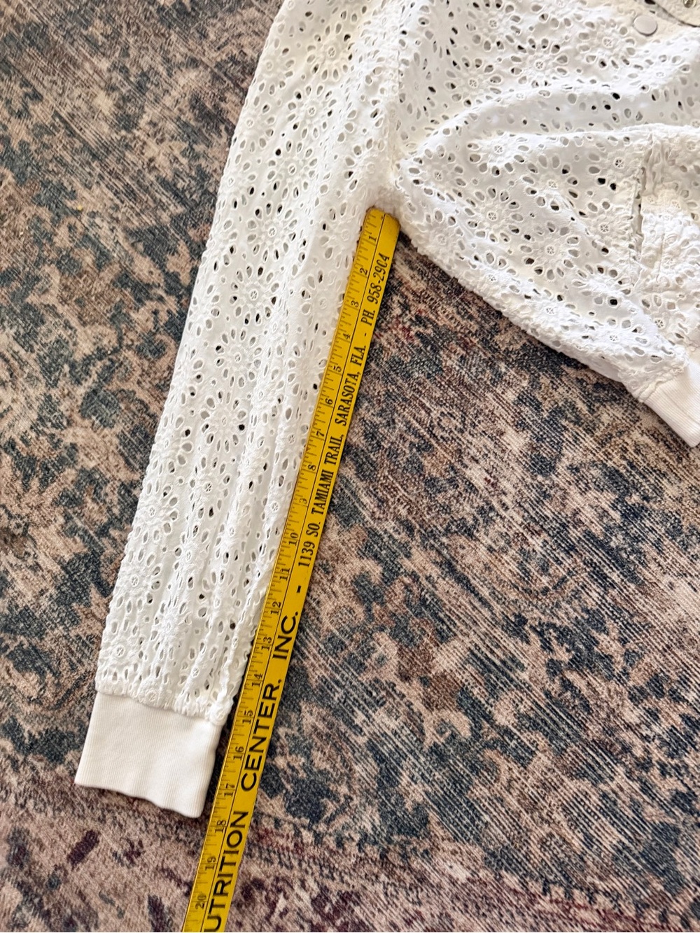 Victoria’s Secret White Eyelet Bomber Jacket Large Cottagecore Boho Floral - Picture 16 of 16